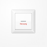 Jung AS590HWW Wippe mit Rahmen mit Lichtleiter, Aufschrift Heizung, Duroplast, Serie AS, alpinweiß