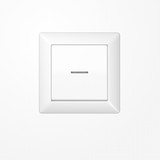 Jung AS590KO5WW Wippe mit Rahmen mit Lichtleiter, Duroplast, Serie AS, alpinweiß