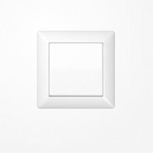 Jung AS590WW Wippe mit Rahmen, Duroplast, Serie AS, alpinweiß