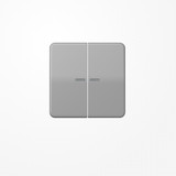 Jung CD102KO5GR Wippe mit Lichtleiter für Taster 2fach, Duroplast, F10, Serie CD, grau