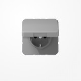 Jung CD1520BFKLGR SCHUKO-Steckdose, 16 A 250 V ~, Klappdeckel, Thermoplast, Serie CD, grau