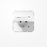 Jung CD1520NAKLKOWW SCHUKO-Steckdose, 16 A 250 V ~, mit Funktionsanzeige, mit Schriftfeld, SAFETY+, Klappdeckel, Thermoplast, Serie CD, alpinweiß