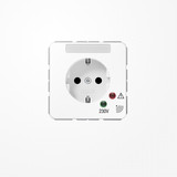 Jung CD521NAUFWW SCHUKO-Steckdose, Schraubklemmen, mit Funktionsanzeige, mit Überspannungsschutz, mit Schriftfeld, Duroplast, Serie CD, alpinweiß