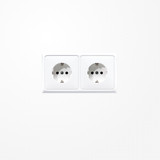 Jung CD522BFWW Kabelkanal-SCHUKO-Steckdose, 2fach, 16 A 250 V ~, Thermoplast, Serie CD, alpinweiß