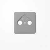 Jung CD561SATGR Abdeckung für Universal-Sat/BK-Dosen 1fach, Thermoplast, Serie CD, grau