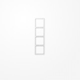 Jung CD584WUWW Rahmen 4fach, senkrechte und waagerechte Montage, Thermoplast, CD 500, alpinweiß