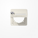 Jung CD590BFKLSL Klappdeckel mit Rückstellfeder, mit Schriftfeld, Klappdeckel, mit Sicherheitsschloss, Thermoplast, Serie CD, weiß