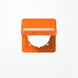 Jung CD590BFNAKLO Klappdeckel mit Rückstellfeder, mit Schriftfeld, Klappdeckel, Thermoplast, Serie CD, orange (für ZSV)