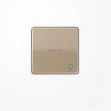 Jung CD590KO5KGB Wippe mit Lichtleiter, Symbol Klingel, Aluminium eloxiert, Serie CD, gold-bronze