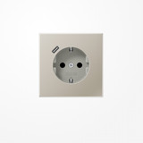 Jung ES1520-18C SCHUKO-Steckdose 16 A 250 V ~, mit USB-Ladegerät 1xTyp C, SAFETY+, Serie LS, Edelstahl