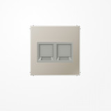 Jung ES1969-2WE Abdeckung (gerastet) für Modular-Jack-Steckbuchsen, 2fach, UMA-CAT6A, RADIALL, Panduit, Assmann, Serie LS, Edelstahl