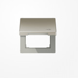 Jung ES2990KLSOC Klappdeckel mit Rückstellfeder, mit Symbol Stecker, Serie LS, Edelstahl