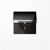 Jung GCR1520KL SCHUKO-Steckdose, 16 A 250 V ~, Klappdeckel, Metall verchromt, Serie LS, glanzchrom