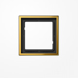 Jung GO2981 Rahmen 1fach, senkrechte und waagerechte Montage, Metall goldfarben PVD-beschichtet, LS 990, goldfarben