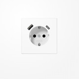 Jung LS1520-15CAWW SCHUKO-Steckdose 16 A 250 V ~, mit USB-Ladegerät 1xTyp A + 1xTyp C, SAFETY+, Serie LS, alpinweiß