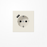 Jung LS1520-18A SCHUKO-Steckdose 16 A, mit USB-Ladegerät 1xTyp A, SAFETY+, Serie LS, weiß