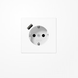Jung LS1520-18AWW SCHUKO-Steckdose 16 A, mit USB-Ladegerät 1xTyp A, SAFETY+, Serie LS, alpinweiß