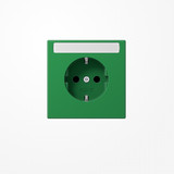 Jung LS1520BFKINAGN SCHUKO-Steckdose, 16 A 250 V ~, mit Schriftfeld, SAFETY+, Thermoplast, Serie LS, grün (für SV)