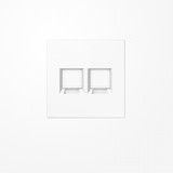 Jung LS1969-25WEWW Abdeckung (gerastet) für Modular-Jack-Steckbuchsen, 2fach, EMT, AMP, MTRJ, Serie LS, alpinweiß