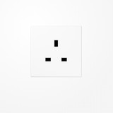 Jung LS3521WW Steckdose, British Standard, 13 A 250 V ~, Schraubklemmen, mit Berührungsschutz, Duroplast, Serie LS, alpinweiß