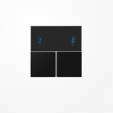 Jung LS4093TSASWM Tastensatz 3fach, F40 Raumcontroller, Serie LS, graphitschwarz matt