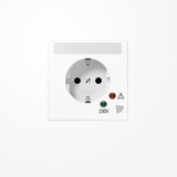 Jung LS521NAUFWW SCHUKO-Steckdose, Schraubklemmen, mit Funktionsanzeige, mit Überspannungsschutz, mit Schriftfeld, Duroplast, Serie LS, alpinweiß