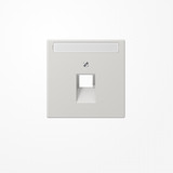 Jung LS969-1NAUALG Abdeckung für IAE/UAE-Anschlussdosen, 1x8-polig, mit Schriftfeld, Serie LS, lichtgrau