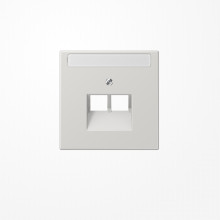 Jung LS969-2NAUALG Abdeckung für IAE/UAE-Anschlussdosen, 2x8-polig, mit Schriftfeld, Serie LS, lichtgrau