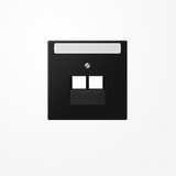 Jung LS969-2NAUASWM Abdeckung für IAE/UAE-Anschlussdosen, 2x8-polig, mit Schriftfeld, Serie LS, graphitschwarz matt