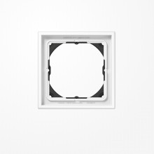 Jung LS981HBFWW Rahmen 28 mm Aufbauhöhe 1fach, senkrechte und waagerechte Montage, Thermoplast, LS 990, alpinweiß