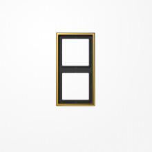 Jung LS982GGO Rahmen 2fach, senkrechte und waagerechte Montage, Metall mit echter Goldauflage, LS 990, vergoldet