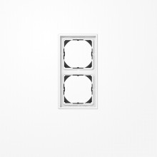 Jung LS982HBFWW Rahmen 28 mm Aufbauhöhe 2fach, senkrechte und waagerechte Montage, Thermoplast, LS 990, alpinweiß