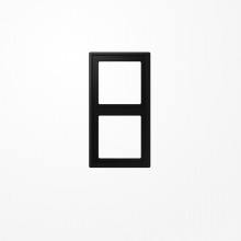 Jung LS982SWM Rahmen 2fach, senkrechte und waagerechte Montage, Duroplast lackiert, LS 990, graphitschwarz matt