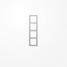 Jung LS984LG Rahmen 4fach, senkrechte und waagerechte Montage, Duroplast, LS 990, lichtgrau