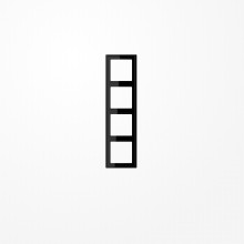 Jung LS984SW Rahmen 4fach, senkrechte und waagerechte Montage, Duroplast, LS 990, schwarz