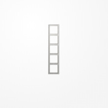 Jung LS985LG Rahmen 5fach, senkrechte und waagerechte Montage, Duroplast, LS 990, lichtgrau