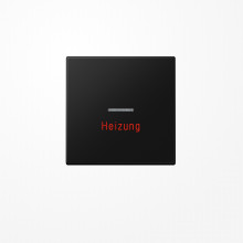 Jung LS990HSWM Wippe mit Lichtleiter, Aufschrift Heizung, Duroplast lackiert, Serie LS, graphitschwarz matt