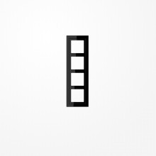 Jung LSD984SW Rahmen 4fach, senkrechte und waagerechte Montage, Duroplast, LS-DESIGN, schwarz