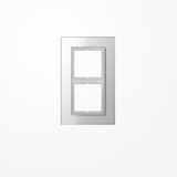 Jung LSP982GLWW Glasrahmen 2fach, senkrechte und waagerechte Montage, Glas, LS PLUS, alpinweiß (Glas)