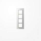 Jung LSP984GLWW Glasrahmen 4fach, senkrechte und waagerechte Montage, Glas, LS PLUS, alpinweiß (Glas)