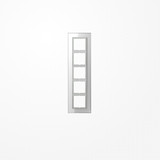 Jung LSP985GLWW Glasrahmen 5fach, senkrechte und waagerechte Montage, Glas, LS PLUS, alpinweiß (Glas)