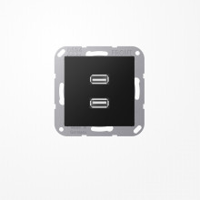 Jung MAA1153SWM USB2Punkt0, MultimediaAnschlussystem 2xUSB 2.0, Serie A, graphitschwarz matt
