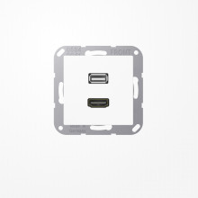 Jung MAA1163WW HDMI, USB2Punkt0, MultimediaAnschlussystem HDMI / USB 2.0, Serie AS/A, alpinweiß
