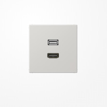 Jung MALS1163LG HDMI, USB2Punkt0, MultimediaAnschlussystem HDMI / USB 2.0, Serie LS, lichtgrau