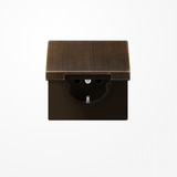 Jung ME1520KIKLAT SCHUKO-Steckdose, 16 A 250 V ~, SAFETY+, Klappdeckel, Messing, Serie LS, Messing antik