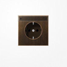 Jung ME1520KINAAT SCHUKO-Steckdose, 16 A 250 V ~, mit Schriftfeld, SAFETY+, Messing, Serie LS, Messing antik