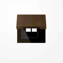 Jung ME2990KLLANAT Klappdeckel mit Rückstellfeder, mit Symbol LAN, senkrechte und waagerechte Montage, Serie LS, Messing antik