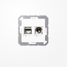 Jung MMDA4521WW Smart-TV-Anschlussdose 2fach, Thermoplast, Serie AS/A, alpinweiß
