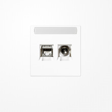 Jung MMDLS4521WW Smart-TV-Anschlussdose 2fach, mit Schriftfeld, Thermoplast, Serie LS, alpinweiß