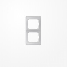 Jung SL582SI Rahmen 2fach, senkrechte Montage, Acrylglas, SL 500, silber